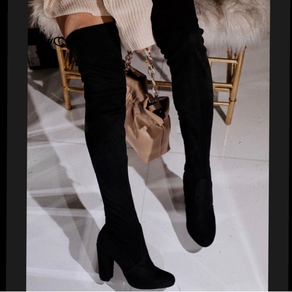 Vegan Suede Over Knee Boots sexy size 7